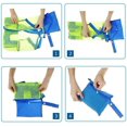 thumbnail image 4 of Bolsa de malla para juguetes de playa, red de almacenamiento para juguetes y toallas, para guardar la arena de los juguetes, 45 x 30 x 45 cm, malla verde y correas azules, 4 of 5