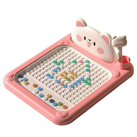 Magnetic Drawing Board with Pattern Guide for Kids Interactive Bead Pen Art Fine Motor Skill Development Educational Toy