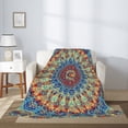 thumbnail image 2 of Disketp Round Mandala Cozy Flannel Fleece Throw Blanket: Has a velvety texture for All Seasons - Perfect for Women, Men, & Kids"50"x40", 2 of 6