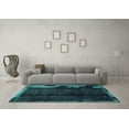 thumbnail image 3 of Ahgly Company Indoor Rectangle Abstract Turquoise Blue Modern Area Rugs, 8' x 12', 3 of 4