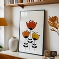 thumbnail image 5 of Mid Century Flowers 4 - Retro Blossom Trio - Illustration Floral Geometric Minimalist Modern Art Abstract Botanical Black Framed Wall Art Print 16 x 24 inches, 5 of 8