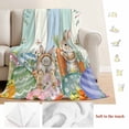 thumbnail image 5 of Easter Blanket Soft Cozy Warm Throw Blanket for Couch, Plush Fuzzy Flannel Fleece Blankets for Sofa, Spring Rabbit Eucalyptus Leaves Eggs Wooden Bed Blankets Lightweight Gifts for Women, 50"x80", 5 of 9