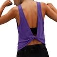 thumbnail image 6 of Pounoo Womens Workout Tops Sleeveless Twisted Back Solid Color Athletic Shirts Casual Loose Lightweight Soft Comfy Gym Wear Gift, 6 of 9