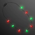 thumbnail image 1 of FlashingBlinkyLights Green and Red LED Light Up Christmas String Light Bulb Necklace, 1 of 4