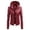 01-Red196, variant on Women's Fleece Lined Leather Jacket Zip Up Hooded Long Sleeve Outer Coat
