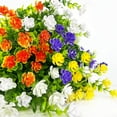 thumbnail image 5 of ZOELNIC 8 Bundles Outdoor Artificial Flowers UV Resistant Fake Boxwood Plants Faux Plastic Greenery for Indoor Outside Plants Garden Home Spring Decoration (Color Mix), 5 of 6