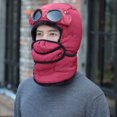 thumbnail image 4 of Morttic Unisex Thermal Winter Trapper Pilot Hat with Glasses Winter Cycling Windproof Full Neck Face Ski Masks for Outdoor, Red, 4 of 10