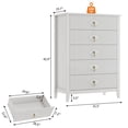 thumbnail image 2 of TROPOW Fluted 5 Drawers Dresser for Bedroom, Modern Chest of Drawers with Metal Handle, Wooden Dresser Organizer for Bedroom, Living Room, Hallway, Entryway, 2 of 8