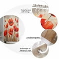 thumbnail image 5 of Extra Long Shower Curtain 72x84 Inch, Red Spring Floral Shower Curtain Waterproof Bathroom Decor Summer Botanical Watercolor Vintage Fabric Bath Curtain Set Accessories with Hooks, 5 of 6