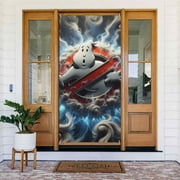 Ghostbusters Logo Door Cover Decorated Banner Tapestry Home Decoration Holiday Party Supplies Door Banner Porch Sign Banner 72.8 x 35.4 Inch