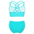 thumbnail image 2 of YONGHS Girls' Beach Sport 2-Piece Bikini Set Swimsuit Crop Top with Swim Briefs Bathing Suit Lake Green 14, 2 of 7