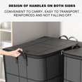 thumbnail image 4 of Large Capacity Fabric Storage Bin with Zipper Lid, Grid Pattern Foldable Clothes Storage Bag with Reinforced Handles, Dustproof Storage Organizer for Blankets Clothes Bedding Closet Bedroom, 4 of 8
