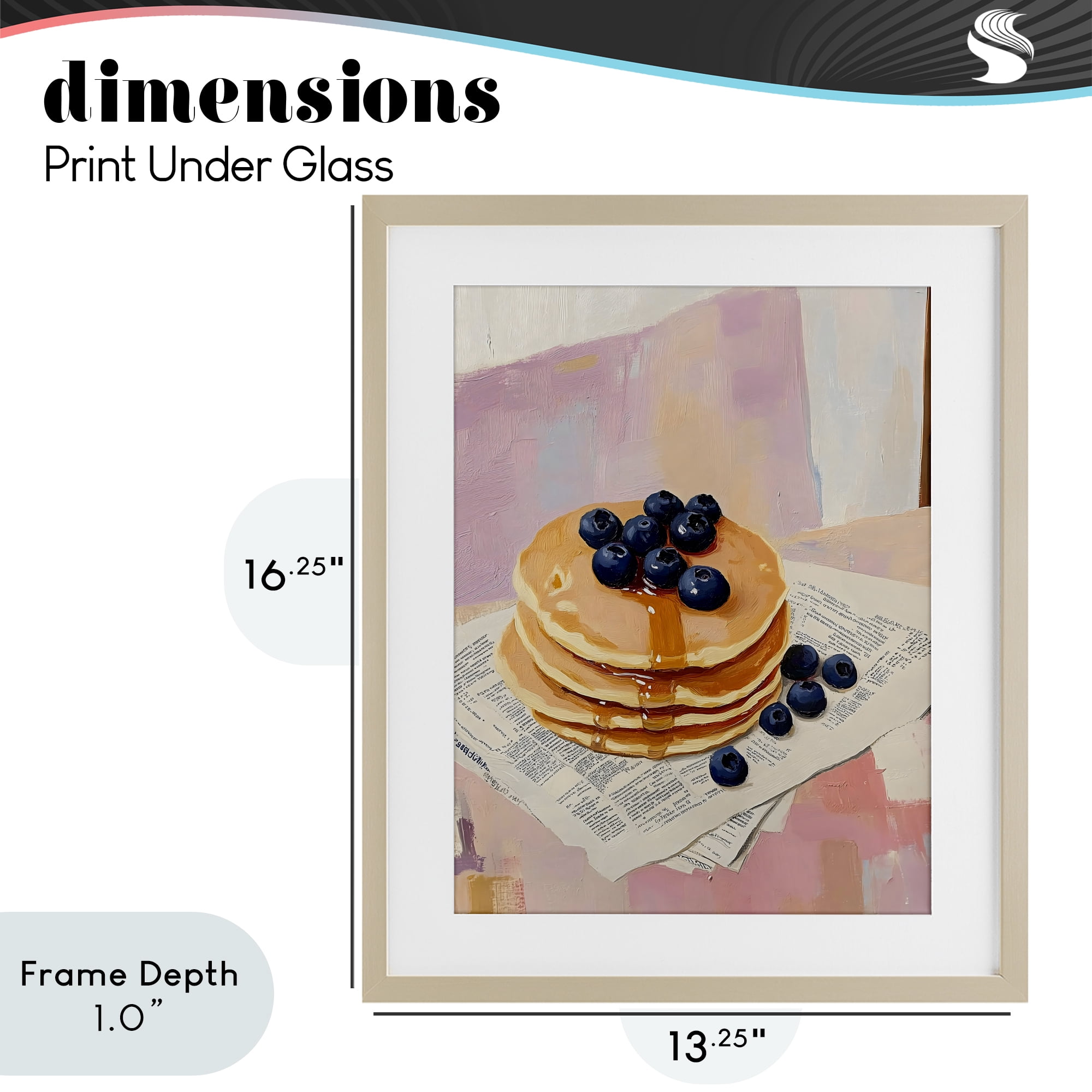 Stupell Industries Blueberry Pancakes with Syrup Birch Framed Print Under Glass, design by The Prints Vibe