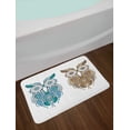 thumbnail image 2 of Owl Bath Mat, Dreamcatcher Style Owl Tribal Ethnic Features Magic Farsighted Birds Artsy Print, Non-Slip Plush Mat Bathroom Kitchen Laundry Room Decor, 29.5 X 17.5 Inches, Cream White Teal, Ambesonne, 2 of 2