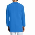 thumbnail image 4 of WTOBBY Men's Business Casual Wool Blend Trench Coat, Notched Collar Single-Breasted Overcoat with Pockets for Winter, Slim Fit and Versatile for Office and Events,Royal Blue 2XL, 4 of 7