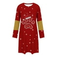 thumbnail image 5 of FDGIU Women's Christmas Sleep Dress, Long Sleeve Comfy Soft Nightie, Round Neck Tshirt Dress Casual House Dress, 5 of 6