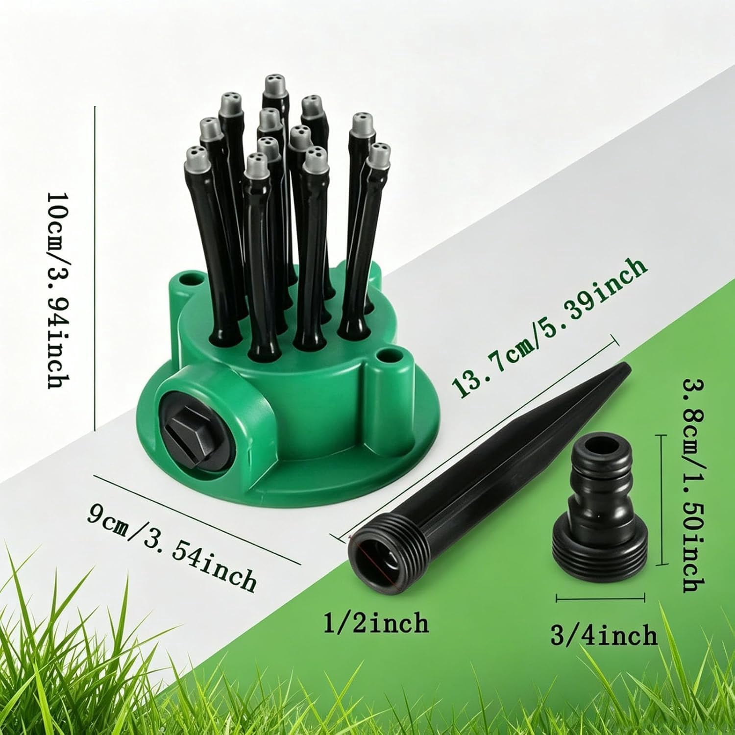 360° Coverage Precision Garden Irrigation Sprinkler, Flexible Nozzle Lawn Watering System for Yard, Automatic Irrigation Sprinkler with Multi-Arm Spray Heads - 2PCS