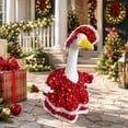 thumbnail image 4 of Sruoe Christmas Porch Goose Outfits, Porch Goose Clothes, 23 Inch Cement Goose Clothes Dress, Duck Clothes for Spring Easter Holiday Outdoor Garden Yard Lawn Patio Statue Decor, 4 of 9