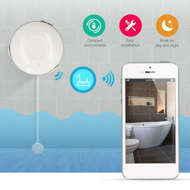 Détecteur de Fuite à Capteur d'Eau, Mini Détecteur de Fuite Automatique à LED, Notification d'Alerte, Dispositifs d'Alarme de Fuite d'Eau Intelligents pour Cuisine, Maison, sous-Sol