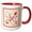Red/White, variant on 3drose, Letter H Monogram and Design Inpired by Portuguese Love Handkerchiefs Tradition, 11oz Two-tone Blue Mug
