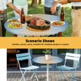 thumbnail image 6 of Elastic Fitted Round Tablecloth, Blue Ombre Waterproof Stretch Table Cover for 55"-60" Tables, Modern Yellow Gradient Farmhouse Art Washable Outdoor Tablecloths for Patio, Picnic, Camping, 6 of 9