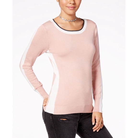 Hippie Rose Juniors Side Striped Sweater Blush Combo XL