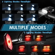 Kieccall 1000 Lumens Bike Headlight Rear Turn Signal Set USB Rechargeable 1200mAh Bluetooth Remote Light