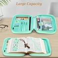 thumbnail image 4 of FINPAC Bible Cover, Carrying Book Case Church Bag Bible Protective with Handle and Zippered Pocket, Perfect Gift for Men Women Father, Floral Light Green, 4 of 7