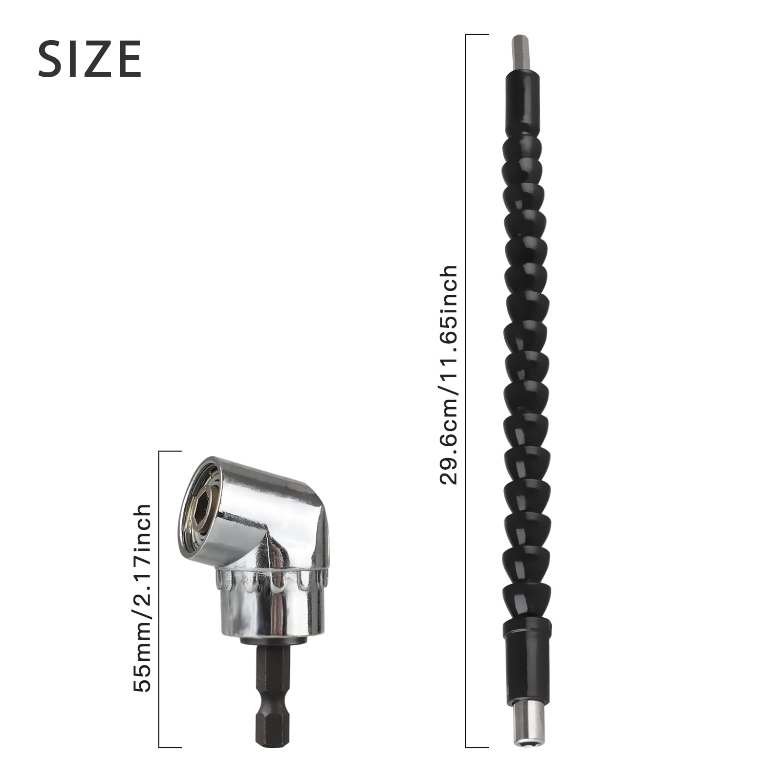 105 Right Angle Drill Adapter Flexible Shaft Extension Set 1//4/" Hex Shank K7O1