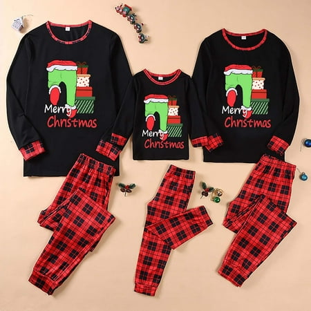 

Plus Size Pajamas for Women Parent-child Attire Christmas Suits Patchwork Plaid Printed Homewear Round Neck Long Sleeve Pajamas Two-piece Mom Sets Women S Pajamas on Clearance