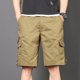 thumbnail image 4 of pstuiky Pantalones cortos deportivos para hombre, con cinturón, múltiples bolsillos, botones y cremallera, para exteriores, de trabajo, hasta la rodilla., 4 of 9