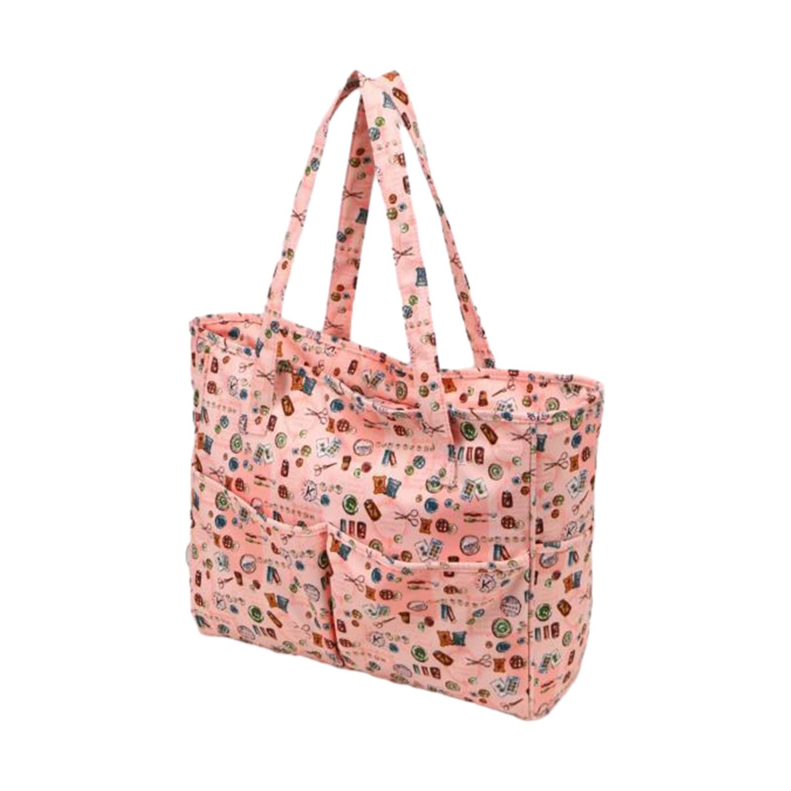 Wxqbjtam Knitting Bag Yarn Tote Crochet Organizer Bag Lightweight Handbag Knitting Needle