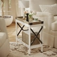 thumbnail image 6 of ZEXVIDA Narrow Side Table, End Table,Sofa Side Table, End Table Nightstand for Bedroom, Living Room, Small Spaces with 2 USB and 2 Power Outlets(with Outlets, White), 6 of 9
