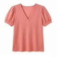 thumbnail image 4 of Womens V Neck T Shirts Lightweight Short Sleeve Tops Casual Basic Tees Trendy Summer Shirts, 4 of 7