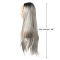 thumbnail image 2 of Unique Bargains Lace Front Wigs Lightweight Straight Hair for Women Gray, 2 of 8
