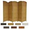 thumbnail image 4 of Oriental Furniture 6 ft. Tall Diamond Weave Room Divider - Dark Mocha - 5 Panel, 4 of 5