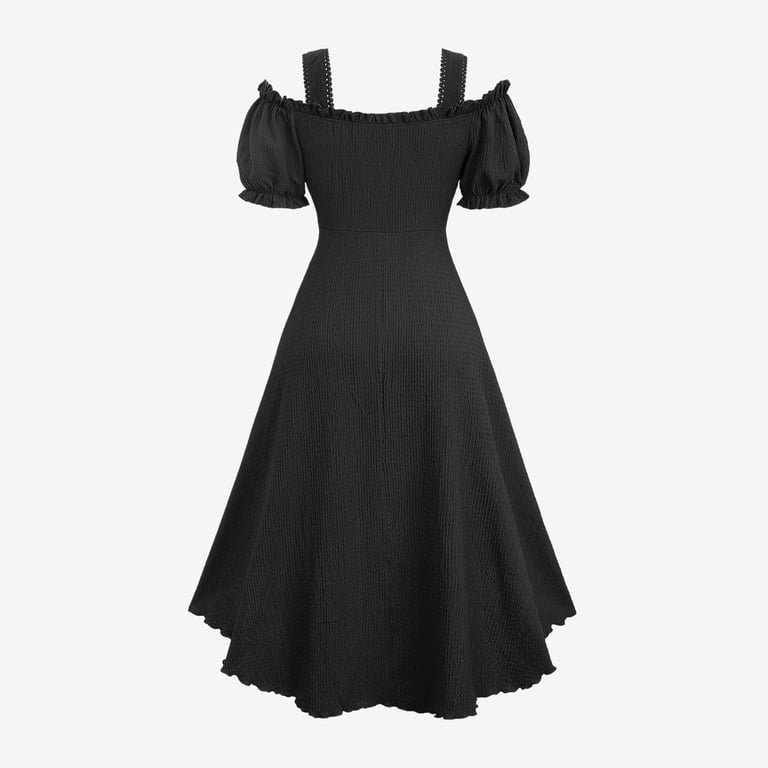 knee length dresses for ladies Pleated Cold Shoulder Midi Dress main image 0
