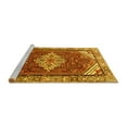 thumbnail image 2 of Ahgly Company Machine Washable Indoor Rectangle Medallion Yellow Traditional Area Rugs, 7' x 10', 2 of 4