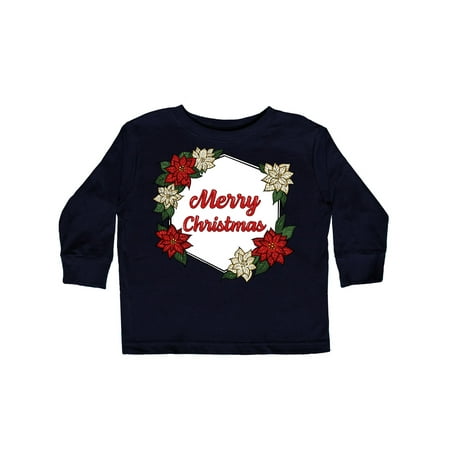 

Inktastic Merry Christmas Poinsettia Gift Toddler Boy or Toddler Girl Long Sleeve T-Shirt