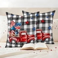 thumbnail image 3 of Independence Day Outdoor Waterproof Pillow Covers, Patriotic Flag Day Red Truck Black Plaid Decorative Square Throw Pillowcase Sofa Cushion Sham for Patio/Couch/Chair, 20"x20" 2 Pack, 3 of 8