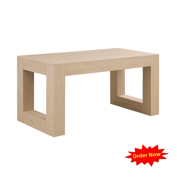 Tcbosik Dining Table for 4-6 Person, 63 inch Farmhouse Kitchen Table for Living Room, Easy Assembly, Wood Color