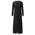 thumbnail image 5 of Njagoc3 Womens Long Sleeve Tie - Waist Maxi Dress, Solid Color, Casual Daily & Brunch Outfit, 5 of 6