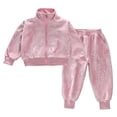 thumbnail image 5 of Gubotare Kids Flare Leg Pants Set Toddler Baby Girl Fall Winter Clothes Floral Embroidery Long Sleeve Pullover Sweatshirt Jogger Pants 2 Piece Outfits 1T 2T (Pink,1-2 Years), 5 of 9