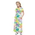 thumbnail image 2 of ATOGUTA Big Girls Dresses Short Sleeve Floral Print Loose Casual Long Maxi Dress with Pockets Multicolor, Size 4-14 Years, 2 of 5