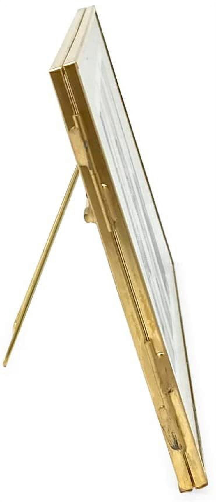 Isaac Jacobs 3-Photo Vintage Style Glass and Metal Floating Picture Frame Horizontal w/ Locket Closure; Fits 3 2x3 photos