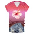 thumbnail image 5 of YDLCAFD T-Shirts pour Femmes Col en V Graphique Mode Décontractée Haut Col en V T-Shirts Été Manches Courtes Imprimés T-Shirts Haut, 5 of 5