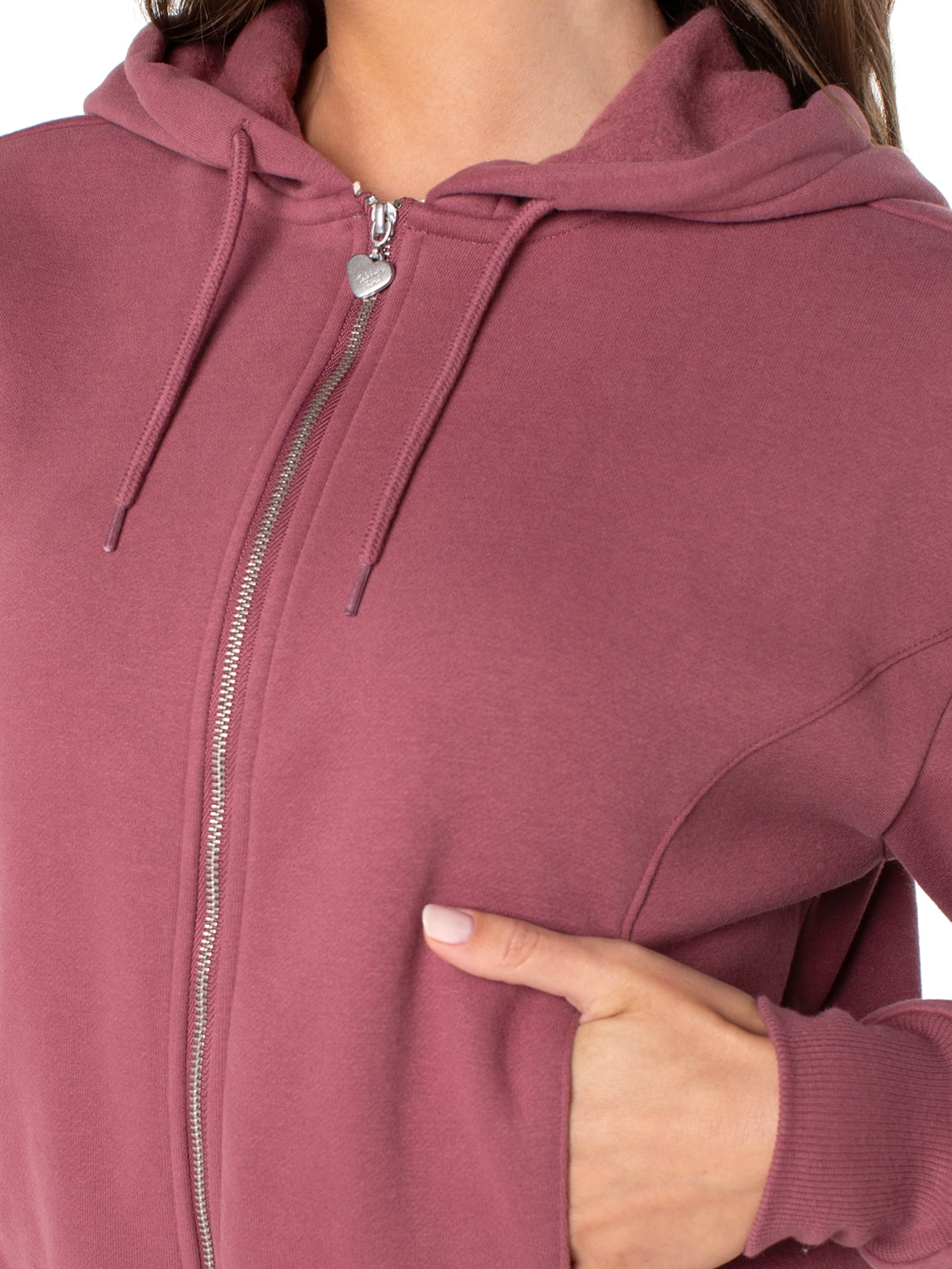 Celebrity Pink Women's and Women's Plus Zip Front Fleece Hoodie Sweatshirt, Sizes XS-4X