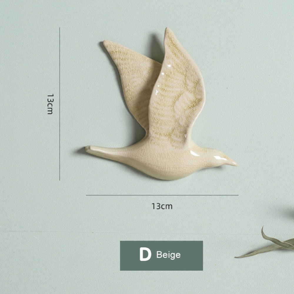 VeliToy 3D Ceramic Flying Birds Wall Decor Creative Birds Hanging