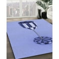 thumbnail image 3 of Ahgly Company Machine Washable Indoor Square Transitional Jeans Blue Area Rugs, 4' Square, 3 of 7
