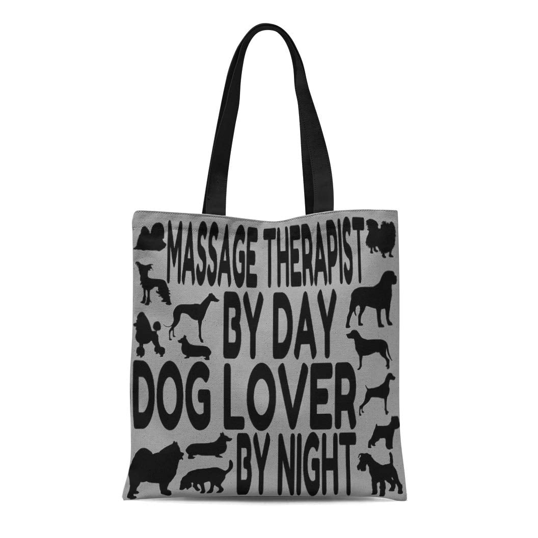 Dogs Are Best Therapy Pet Lovers Dog Cat Shopping Cotton Canvas Tote Bags T115 